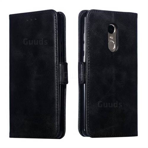 Retro Classic Calf Pattern Leather Wallet Phone Case for Xiaomi Redmi Note 4X - Black