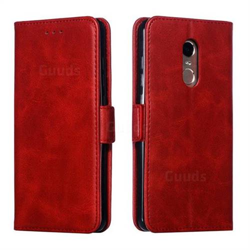 Retro Classic Calf Pattern Leather Wallet Phone Case for Xiaomi Redmi Note 4X - Red