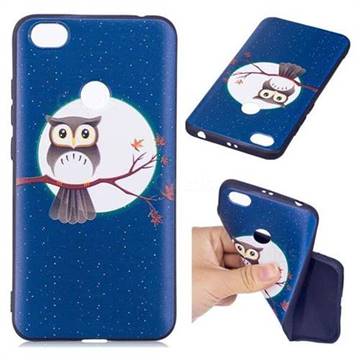 Moon and Owl 3D Embossed Relief Black Soft Back Cover for Xiaomi Redmi Note 5A