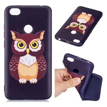 Big Owl 3D Embossed Relief Black Soft Back Cover for Xiaomi Redmi Note 5A