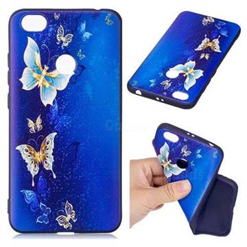 Golden Butterflies 3D Embossed Relief Black Soft Back Cover for Xiaomi Redmi Note 5A