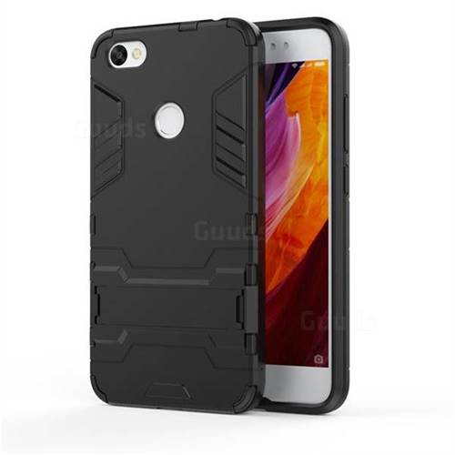 Armor Premium Tactical Grip Kickstand Shockproof Dual Layer Rugged Hard Cover for Xiaomi Redmi Note 5A - Black