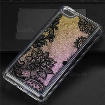 Diagonal Lace Glassy Glitter Quicksand Dynamic Liquid Soft Phone Case for Xiaomi Redmi Note 5A
