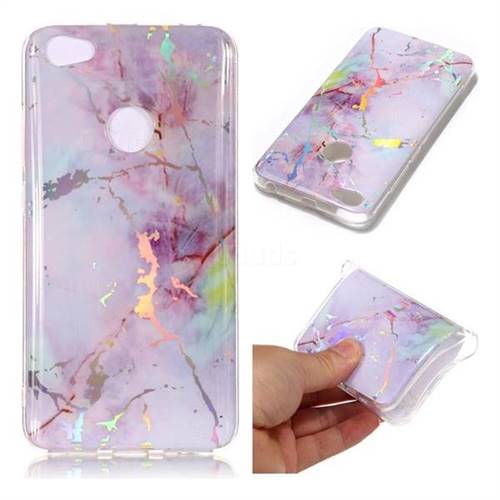 Pink Purple Marble Pattern Bright Color Laser Soft TPU Case for Xiaomi Redmi Note 5A
