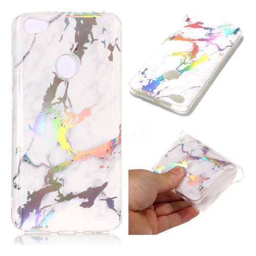 White Marble Pattern Bright Color Laser Soft TPU Case for Xiaomi Redmi Note 5A