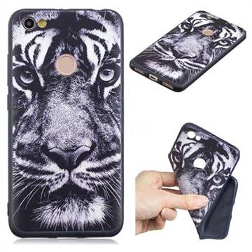 White Tiger 3D Embossed Relief Black TPU Cell Phone Back Cover for Xiaomi Redmi Note 5A
