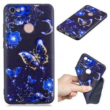 Phnom Penh Butterfly 3D Embossed Relief Black TPU Cell Phone Back Cover for Xiaomi Redmi Note 5A