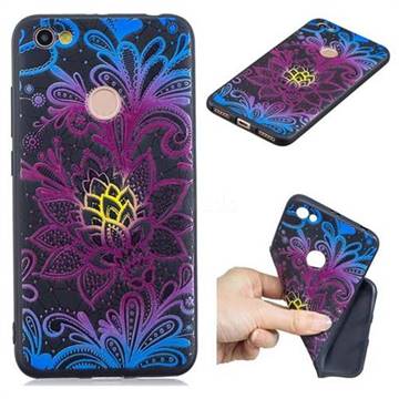 Colorful Lace 3D Embossed Relief Black TPU Cell Phone Back Cover for Xiaomi Redmi Note 5A