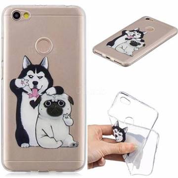 Selfie Dog Clear Varnish Soft Phone Back Cover for Xiaomi Redmi Note 5A