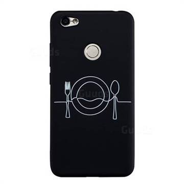 Tableware Stick Figure Matte Black TPU Phone Cover for Xiaomi Redmi Note 5A