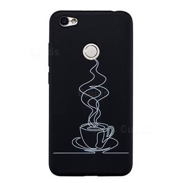 Coffee Cup Stick Figure Matte Black TPU Phone Cover for Xiaomi Redmi Note 5A
