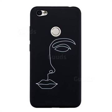 Half face Stick Figure Matte Black TPU Phone Cover for Xiaomi Redmi Note 5A