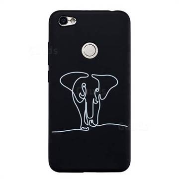 Elephant Stick Figure Matte Black TPU Phone Cover for Xiaomi Redmi Note 5A