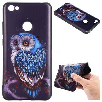 Ice Owl 3D Embossed Relief Black TPU Back Cover for Xiaomi Redmi Note 5A