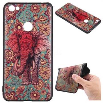 Colorfull Elephant 3D Embossed Relief Black TPU Back Cover for Xiaomi Redmi Note 5A