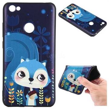 Blue Squirrels 3D Embossed Relief Black TPU Back Cover for Xiaomi Redmi Note 5A