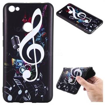 Music Symbol 3D Embossed Relief Black TPU Back Cover for Xiaomi Redmi Note 5A