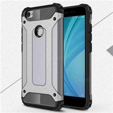 King Kong Armor Premium Shockproof Dual Layer Rugged Hard Cover for Xiaomi Redmi Note 5A - Silver Grey