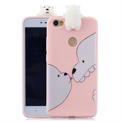 Big White Bear Soft 3D Climbing Doll Soft Case for Xiaomi Redmi Note 5A