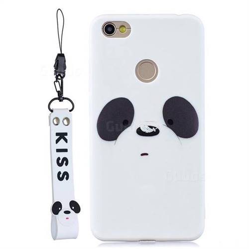 White Feather Panda Soft Kiss Candy Hand Strap Silicone Case for Xiaomi Redmi Note 5A