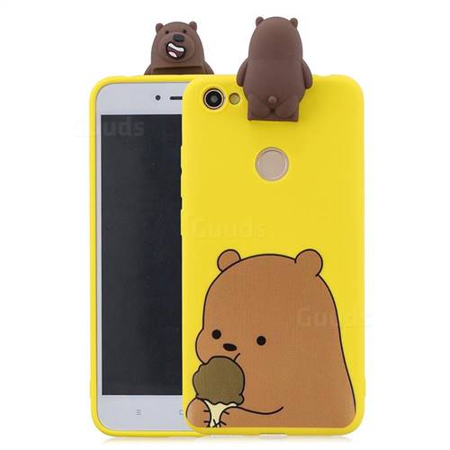 Brown Bear Soft 3D Climbing Doll Stand Soft Case for Xiaomi Redmi Note 5A