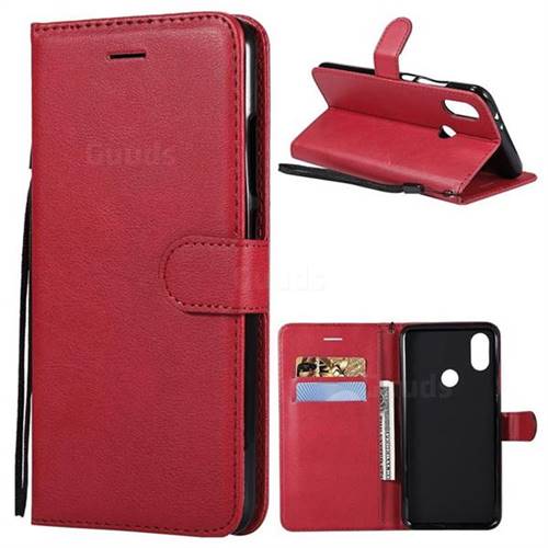 Retro Greek Classic Smooth PU Leather Wallet Phone Case for Xiaomi Redmi Note 5A - Red