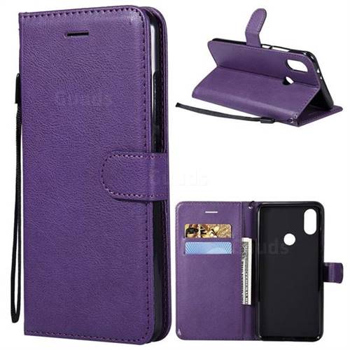 Retro Greek Classic Smooth PU Leather Wallet Phone Case for Xiaomi Redmi Note 5A - Purple