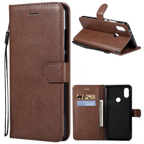 Retro Greek Classic Smooth PU Leather Wallet Phone Case for Xiaomi Redmi Note 5A - Brown