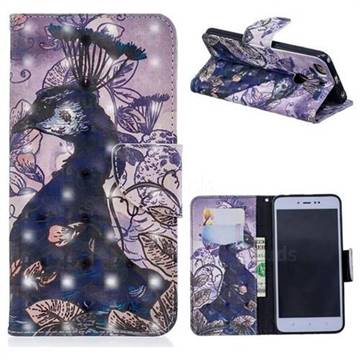 Purple Peacock 3D Painted Leather Wallet Phone Case for Xiaomi Redmi Note 5A