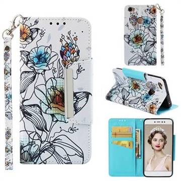 Fotus Flower Big Metal Buckle PU Leather Wallet Phone Case for Xiaomi Redmi Note 5A