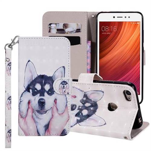 Husky Dog 3D Painted Leather Phone Wallet Case Cover for Xiaomi Redmi Note 5A