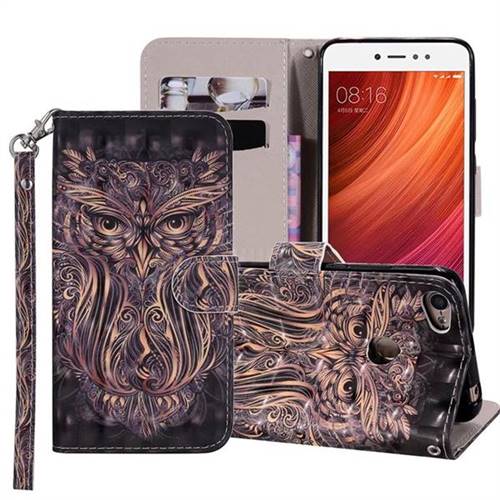 Tribal Owl 3D Painted Leather Phone Wallet Case Cover for Xiaomi Redmi Note 5A