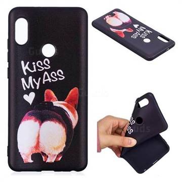 Lovely Pig Ass 3D Embossed Relief Black Soft Back Cover for Xiaomi Redmi Note 5 Pro