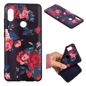 Safflower 3D Embossed Relief Black Soft Back Cover for Xiaomi Redmi Note 5 Pro
