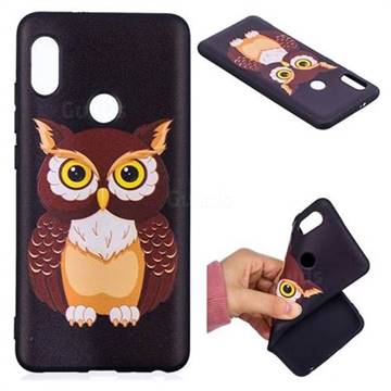Big Owl 3D Embossed Relief Black Soft Back Cover for Xiaomi Redmi Note 5 Pro