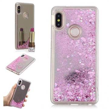 Glitter Sand Mirror Quicksand Dynamic Liquid Star TPU Case for Xiaomi Redmi Note 5 Pro - Cherry Pink
