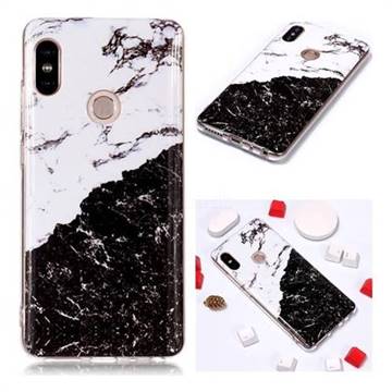 Black and White Soft TPU Marble Pattern Phone Case for Xiaomi Redmi Note 5 Pro