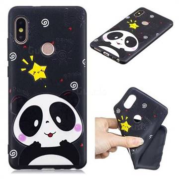 Cute Bear 3D Embossed Relief Black TPU Cell Phone Back Cover for Xiaomi Redmi Note 5 Pro