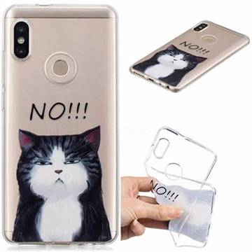 Cat Say No Clear Varnish Soft Phone Back Cover for Xiaomi Redmi Note 5 Pro