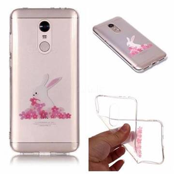 Cherry Blossom Rabbit Super Clear Soft TPU Back Cover for Xiaomi Redmi Note 5 Pro