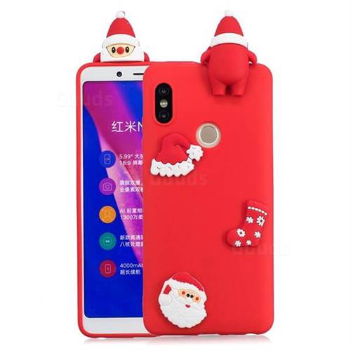 Red Santa Claus Christmas Xmax Soft 3D Silicone Case for Xiaomi Redmi Note 5 Pro