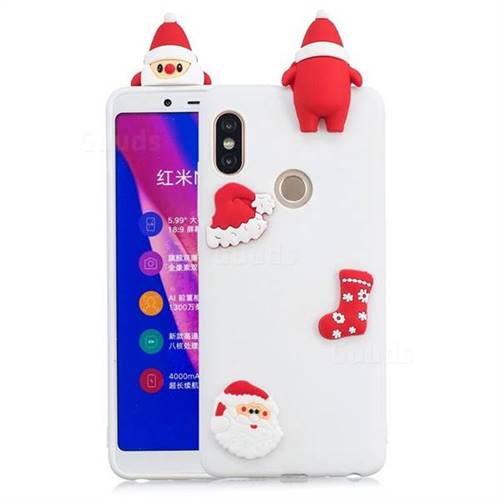 White Santa Claus Christmas Xmax Soft 3D Silicone Case for Xiaomi Redmi Note 5 Pro