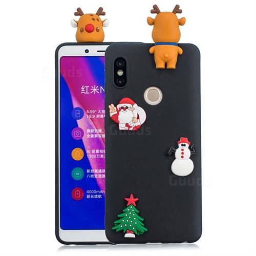 Black Elk Christmas Xmax Soft 3D Silicone Case for Xiaomi Redmi Note 5 Pro