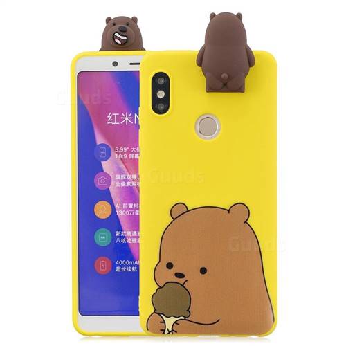Brown Bear Soft 3D Climbing Doll Stand Soft Case for Xiaomi Redmi Note 5 Pro