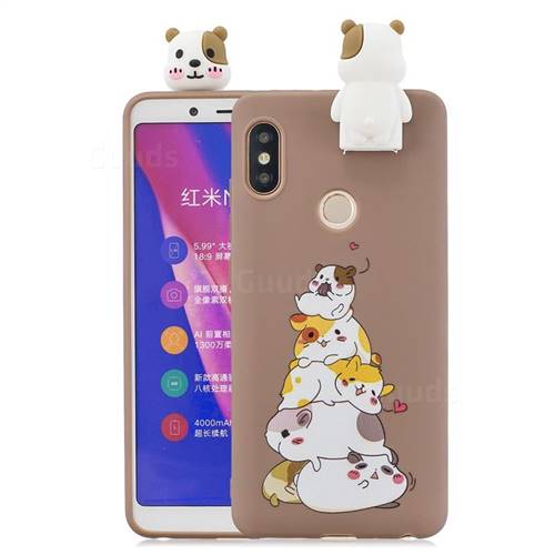 Hamster Family Soft 3D Climbing Doll Stand Soft Case for Xiaomi Redmi Note 5 Pro
