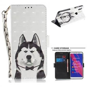 Husky Dog 3D Painted Leather Wallet Phone Case for Xiaomi Redmi Note 5 Pro