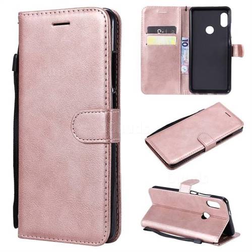Retro Greek Classic Smooth PU Leather Wallet Phone Case for Xiaomi Redmi Note 5 Pro - Rose Gold