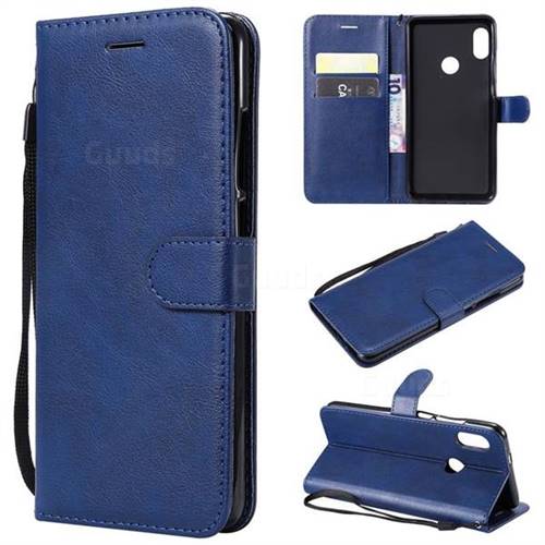 Retro Greek Classic Smooth PU Leather Wallet Phone Case for Xiaomi Redmi Note 5 Pro - Blue