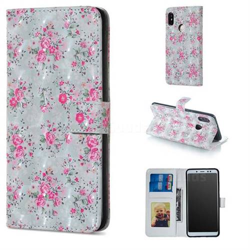 Roses Flower 3D Painted Leather Phone Wallet Case for Xiaomi Redmi Note 5 Pro