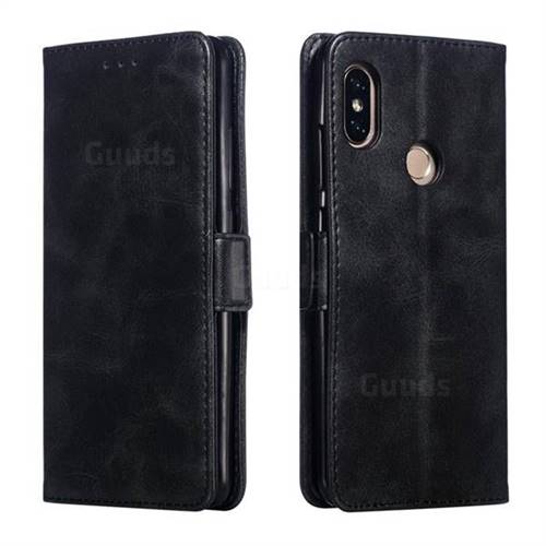 Retro Classic Calf Pattern Leather Wallet Phone Case for Xiaomi Redmi Note 5 Pro - Black
